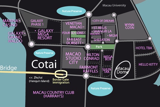 Macau Cotai Strip Hotel Map